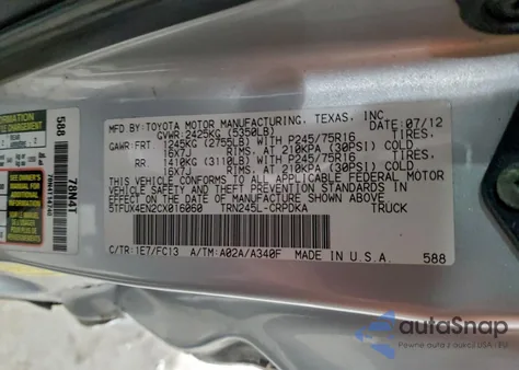 2012 Toyota Tacoma Access Cab из США, поврежденный, VIN 5TFUX4EN2CX016060